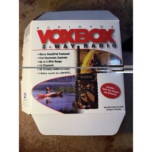 Audiovox Voxbox 2Way Radio NIB 14 Channel LED Display 2 mile Range + Two Devices